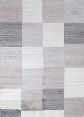 Oriental Gabbeh Rug Checked Handmade Silk 5x7 ft. for Bedroom