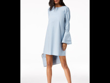 Michael Michael Kors Tiered-Sleeve Dress Size L Color Light Chambray