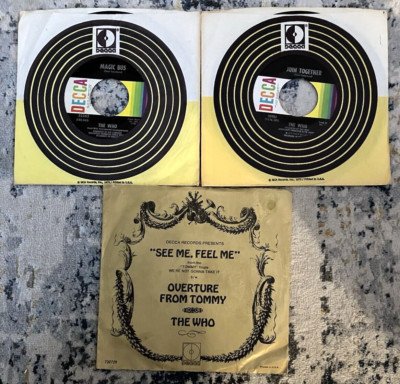 THE WHO (3 x 7'' 45 Original Vinyl)  Magic Bus / See Me, Feel Me / Join Together
