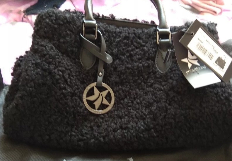 Borsa Teddy Orsetto bauletto Medio Primadonna Nera tipo agnellino Deliziosa