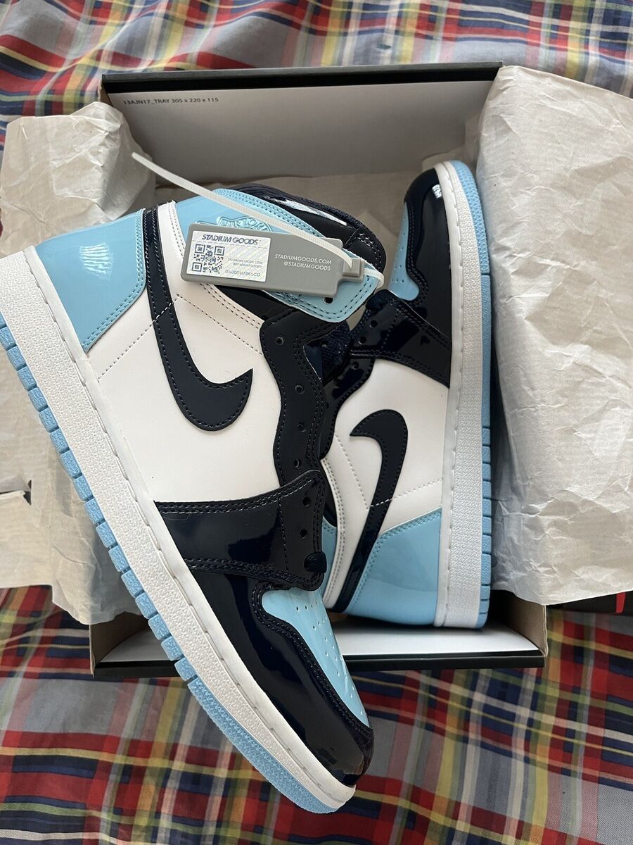 Jordan 1 Retro High OG Patent UNC Blue Chill size 9W, UNC Jordan 1 Retro High OG Patent UNC Blue Chill size 9W, UNC