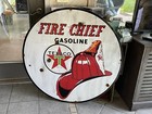 Antique style porcelain look Texaco oil dealer service gas station large sign