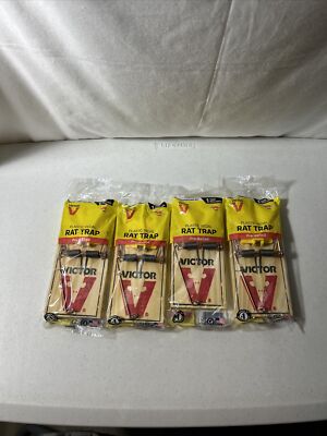 Victor Easy Set Medium Reusable Rat Snap Trap Pre-Baited 1 Pack Lot Of 4 New