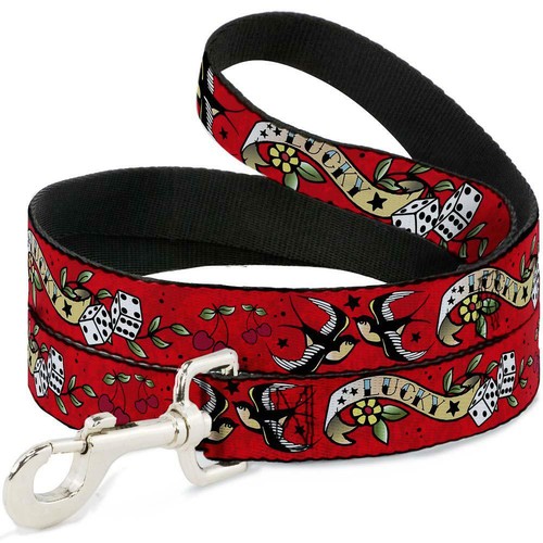 Buckle Down Dog Collar or Leash Tattoo Series - Red Lucky Dice Black Bird - Picture 13 of 13