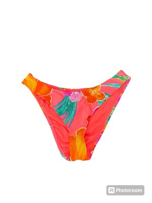 La Blanca Bikini Bottom Women s SZ 14 Pink Orange Tropical Isla Scoop Vibrant