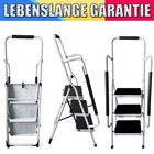 Trittleiter 3 Stufen Klappbar Stehleiter mit Handlauf mit Rutschfesten Matten