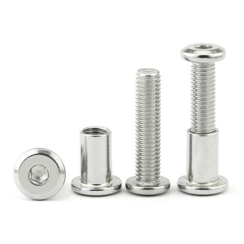 Stainless Socket head furniture butt lock Screw Nut Male and female rivets inner - Afbeelding 1 van 6