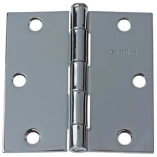 GlideRite 3.5" Polished Chrome Door Hinges Square Corner Hinge 3500-PC-1
