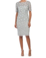 ADRIANNA PAPELL Elbow Sleeve Sequin Shift Dress (size 18)