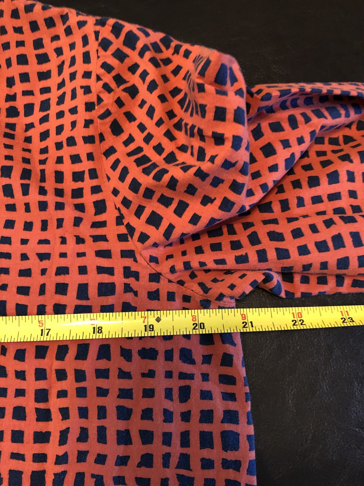 Aeffe Spa Orange Navy Patterned Button Down Blous… - image 14