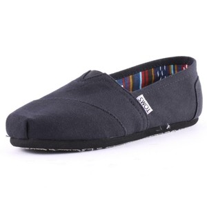 Toms Classic Femme Black Black Toile Chaussures sans Lacets | eBay