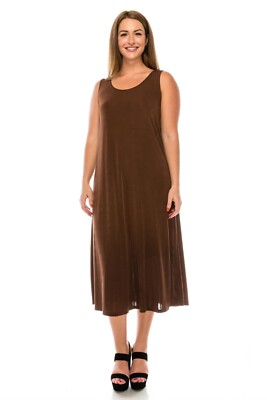 travel knit tank dress Travel Knit Dress, long A-Line Tank, Stretchy NO-IRON poly/span. #326