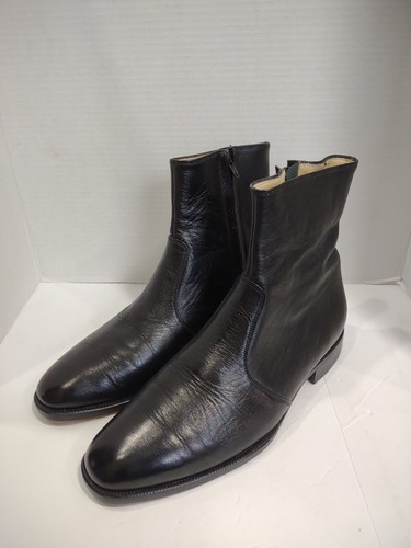 Bespoke Custom Siam Leather Black 8" Dress Boot Full Leather Men's 10M EUC $499 - Picture 4 of 22