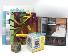 Religious Items Set Books DVD Video Cube Cards God Church NEW