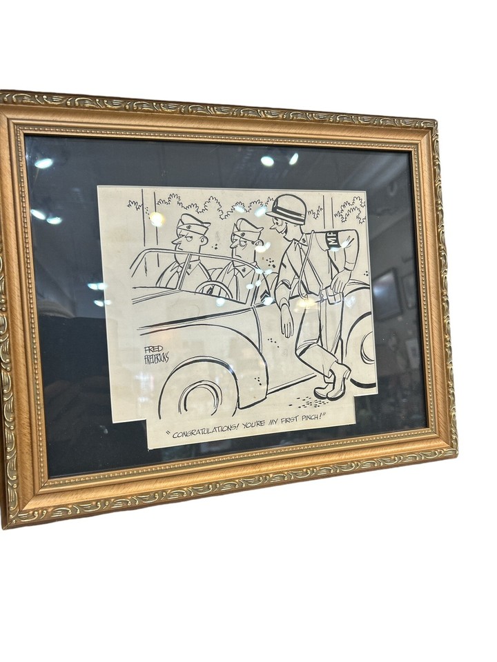 Fred Fredericks Original Early Signed Marker Ink Art Double Signed Front & Back Comic Art