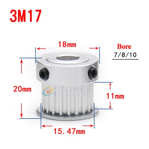 HTD-3M 12T-44T Timing Belt Pulley Pitch 3mm With Step Drive Pulleys Width 11mm - Picture 12 of 32