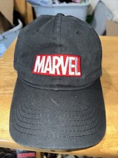 Marvel Hat Spell Out Block Logo Movies Comic Books Strap Back Baseball Dad Cap