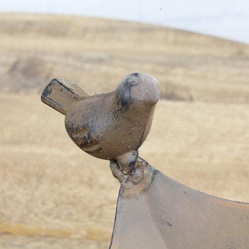 Pociones para pájaros fijación de mesa metal marrón 32 cm baño para pájaros comedero decoración para pájaros - Imagen 2 de 3
