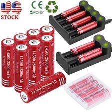 Lot 14500 Battery 3.7V Li-ion 2800mAh Rechargeable Batteries / no Charger