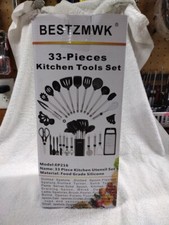 33 Pieces Kitchen Utensils Set, Silicone With Stainless Handles. Open Box