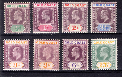 Gold Coast 1904 sg 49 -57 Ed VII key types to 2/6 MCA wmk fine LM MM ...