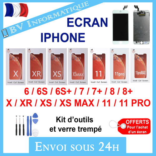 VITRE TACTILE + ECRAN LCD RETINA IPHONE 6/6S/7/8/7+/8+/X/XR/XS/11/11 PRO MAX - Photo 1/23