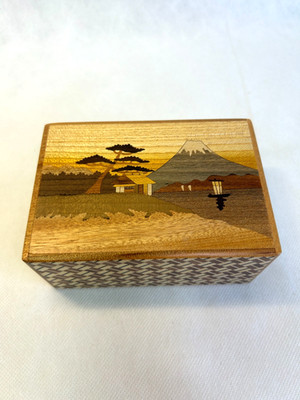 Japanische Yosegi Puzzle Box 7 Schritte Mt Fuji Secret Trick Box Himitsu...