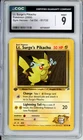 CGC 9 MINT Lt. Surge's Pikachu Gym Heroes 1st Edition 81/132 Pokemon Card WOTC