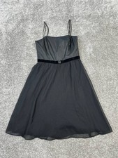 Ann Taylor Dress Womens 2 Petite Black Silk Blouson New