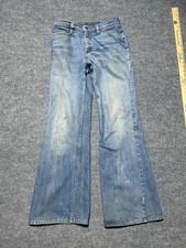 Vintage 60s 70s Women  s Levi 643 Orange Tab Flare Hippie Bell Bottom Jeans 31x32