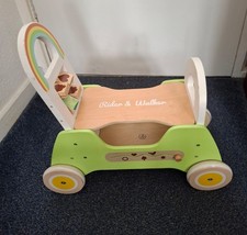 Classic World 2 In 1 Rider Walker Wooden Body Rainbow Handle For Waking & Riding