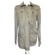 Billabong Khaki Green Snap Front Cotton Jacket M