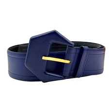 Givenchy Blue Leather Buckle Belt VINTAGE