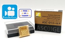   VIDEO  RARE  Unused  Nikon ASC-01 Gold Color Accessory shoe cover From JAPAN