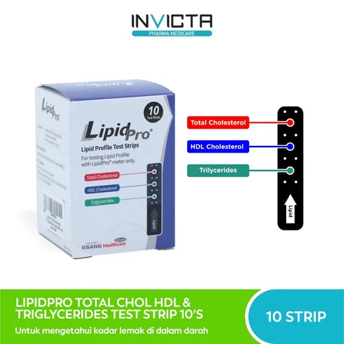 LIPIDPRO Cholesterol Test Strips 10x - Total Chol, HDL, LDL, Triglycerides -Fast