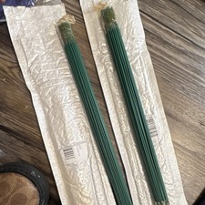 100 Pcs Floral Stems Wire for Paper Flower,14 Inch 2 Gauge Dark Green Floral Ste