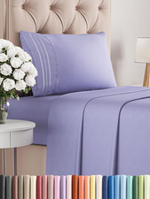 Twin XL Size 3 Piece Sheet Set - Comfy Breathable Cooling bedsheet - Lavender