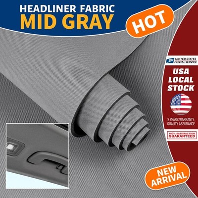 Medium Gray Flat Knit Headliner Fabric Roof Upholstery Repair Replace 35''×60''