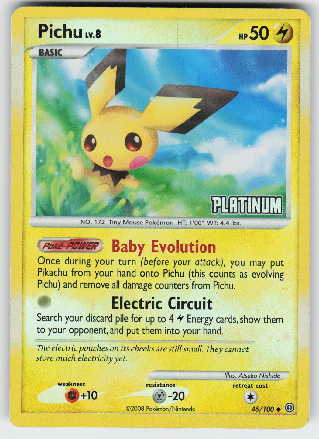 Pichu - 45/106 [Platinum] Reverse Holo Promo Burger King Promos 045/100 LP
