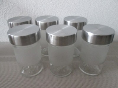 6 IKEA Droppar Gewürzgläser Vorratsglas Aufbewahrungsglas Gewürz Glas ca. 9x5cm