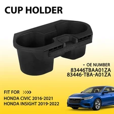 For 2016-2021 Honda Civic Center Console Cup Drink Holder Storage Box Black