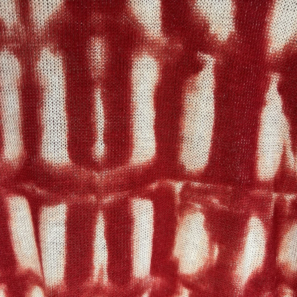 Suéter Chico's Mujer Lino Rayón Cuello Redondo Manga 3/4 Talla L Rojo Blanco Tie Dye Foto 3 de 4