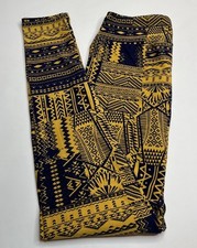 NEW LuLaRoe OS Leggings BLUE YELLOW Chevron AZTEC Southwest COLORFUL
