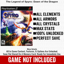 The Legend of Spyro Dawn of the Dragon 100 PS2 Memory Card All CHEATS ITEMS