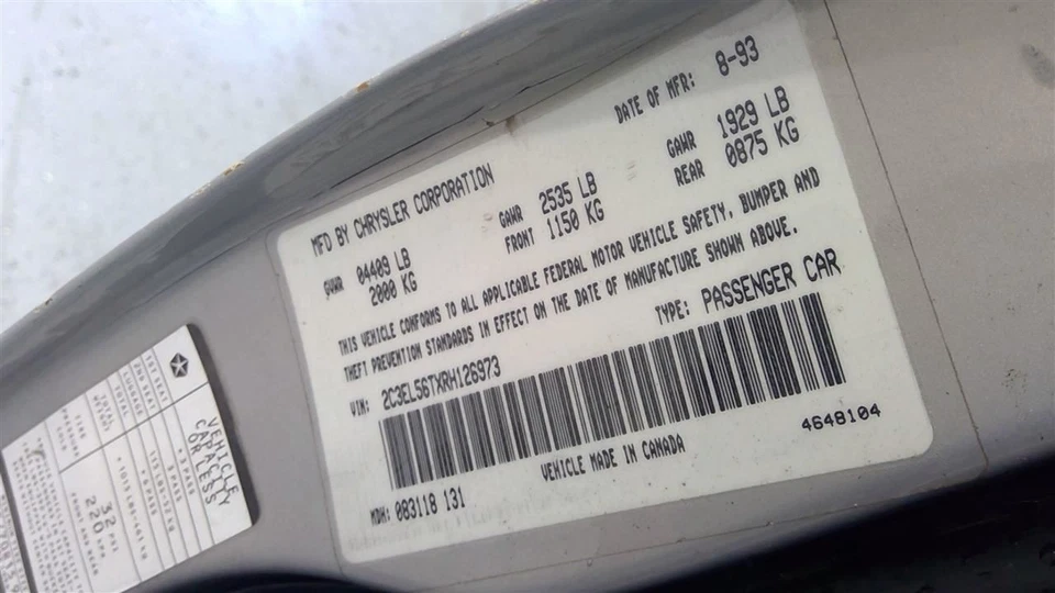 CONCORDE 1994 Sun Visor 1712539 - Image 4 of 4