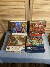 Lot Of 4 Jigsaw Puzzles 3 Boxes 1000 Piece 1 Box 750.