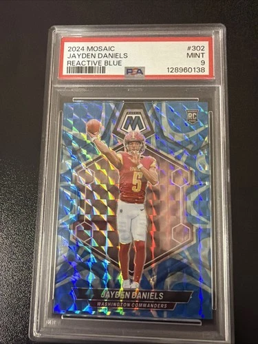2024 PANINI MOSAIC REACTIVE BLUE #302 JAYDEN DANIELS PSA 9