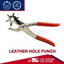 Leather Hole Punch Belt Tool 6 Sizes Puncher Revolving Pliers