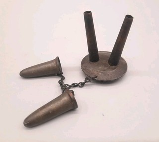 Antique Whale Oil Lantern Lamp Burner Pewter Brass Caps 7/8" threads