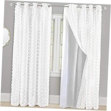 White Pinch Pleated Voile Chiffon 52"W x 84"L Pack of 1 Off White Chevron